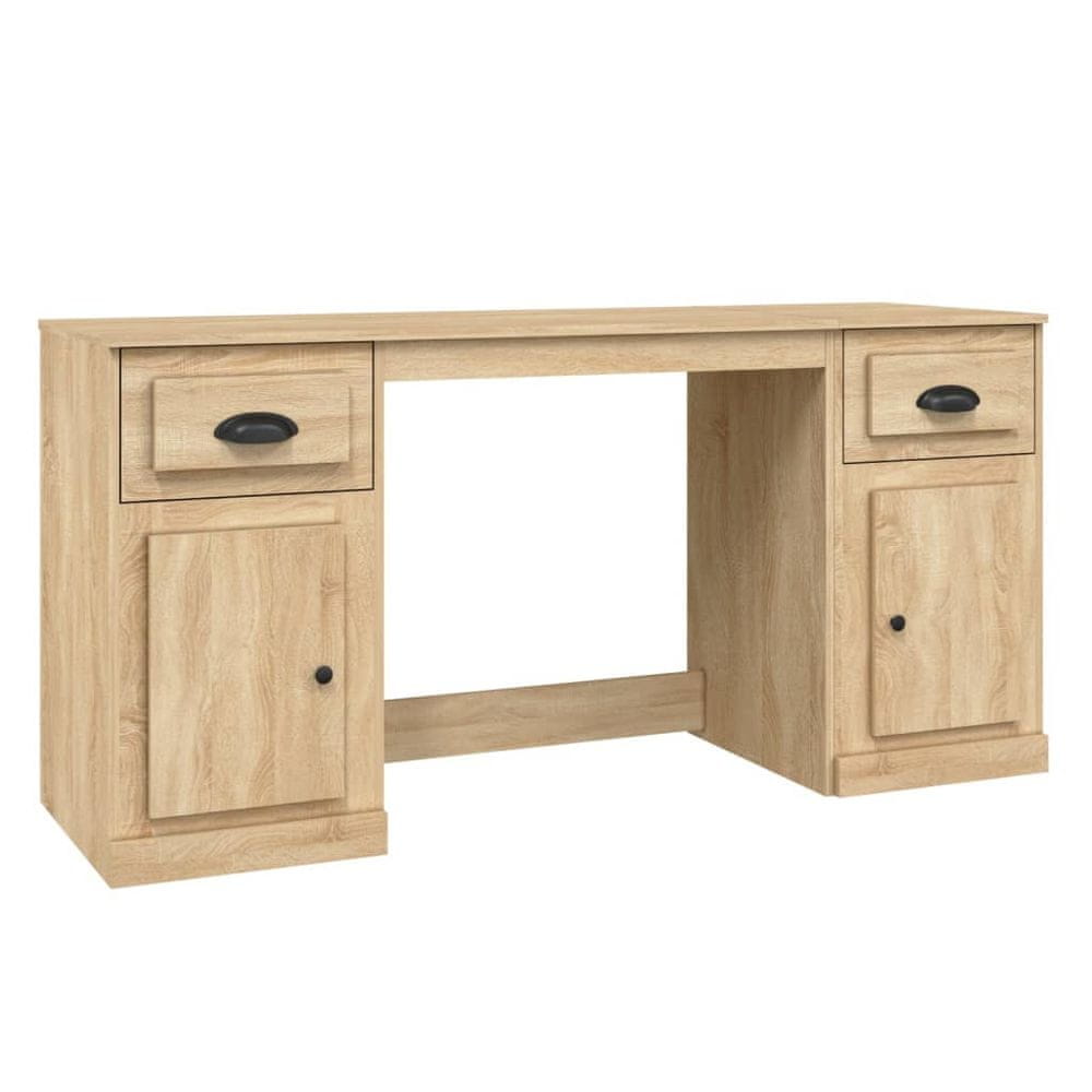 Vidaxl Stôl so skrinkou dub sonoma spracované drevo